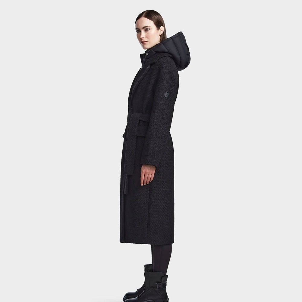 RUDSAK LIKE NEW LILA WOMENS WOOL BLEND JACKET WITH REMOVABLE HOOD DICKIE LARGE